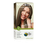 Naturtint 7A Medium Ash Blonde packaging shows vegan, ammonia-free color kit for home use.