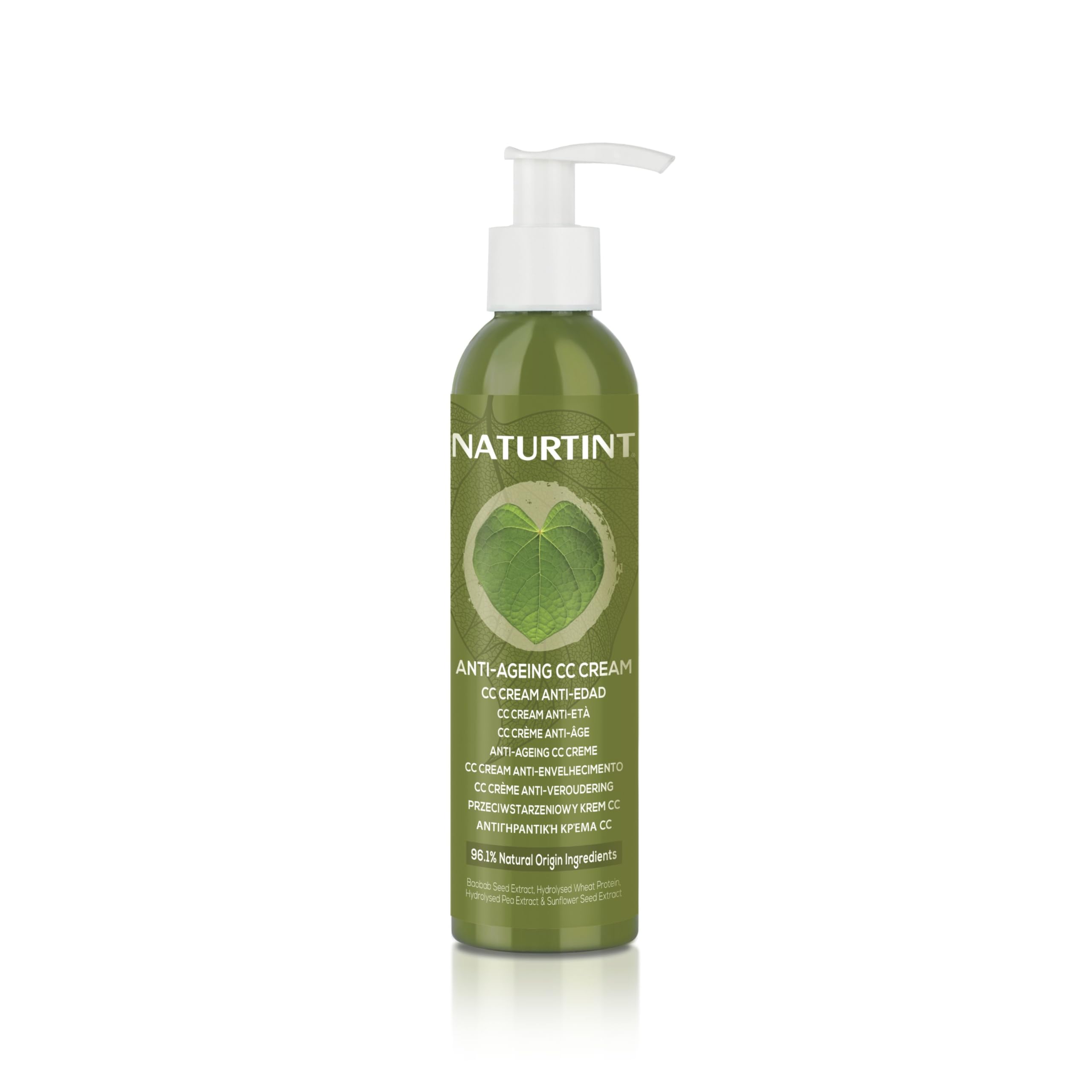 Naturtint Anti Ageing CC Cream bottle highlighting nourishing shine for hair.