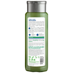 NaturVital anti-dandruff shampoo label highlighting hypoallergenic formula for sensitive scalps