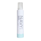 NAVY Hair Care Whirlpool Styling Foam bottle highlighting argan oil for frizz control.