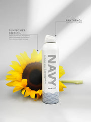 NAVY Volumizing Hair Spray lifts roots for fuller, brushable style.