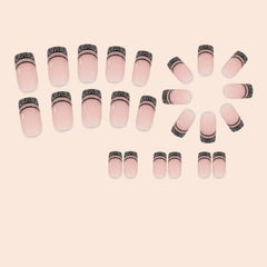 NBNTGH nude glitter nails versatile bling for daily wear