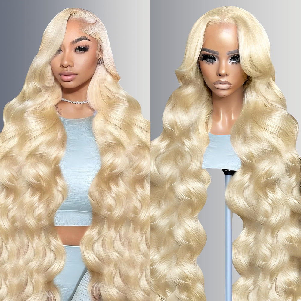 NBRUW 613 lace front wig front view shows natural hairline and full body waves.