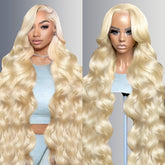 NBRUW 613 lace front wig front view shows natural hairline and full body waves.