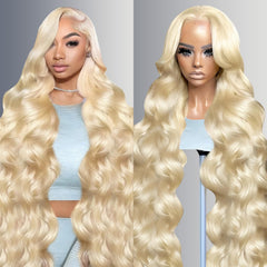 NBRUW 613 lace front wig front view shows natural hairline and full body waves.