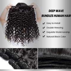NBRUW deep wave bundles 22-inch weft for balanced length and texture.
