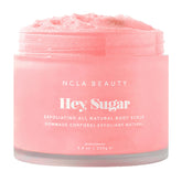 NCLA Beauty Hey Sugar body scrub jar for luxurious exfoliation and hydration.
