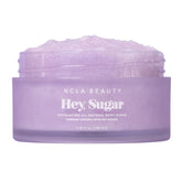 NCLA Beauty Hey Sugar body scrub jar ready for exfoliation and moisturization.