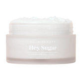 NCLA Beauty Hey Sugar jar shows exfoliating scrub for silky, smooth skin