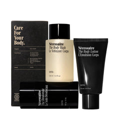 Nécessaire body wash bottle shows a refreshing daily cleanse for the skin.