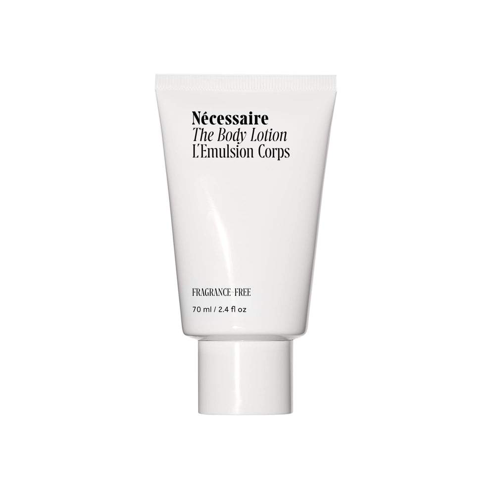 Nécessaire The Body Lotion bottle showing niacinamide for fast-absorbing hydration
