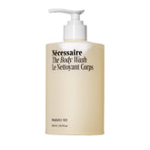 Nécessaire fragrance-free body wash bottle for sensitive skin, gentle cleansing.