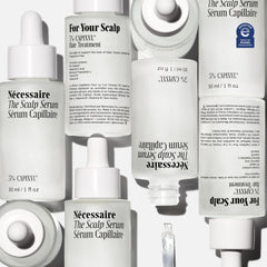 Nécessaire Scalp Serum daily-use concept with light, water-like texture.