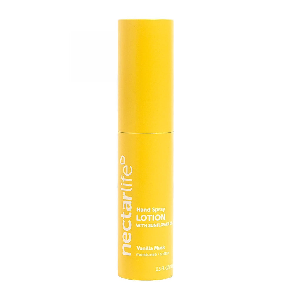 Nectar Life hydrating hand spray bottle close-up for fast absorption