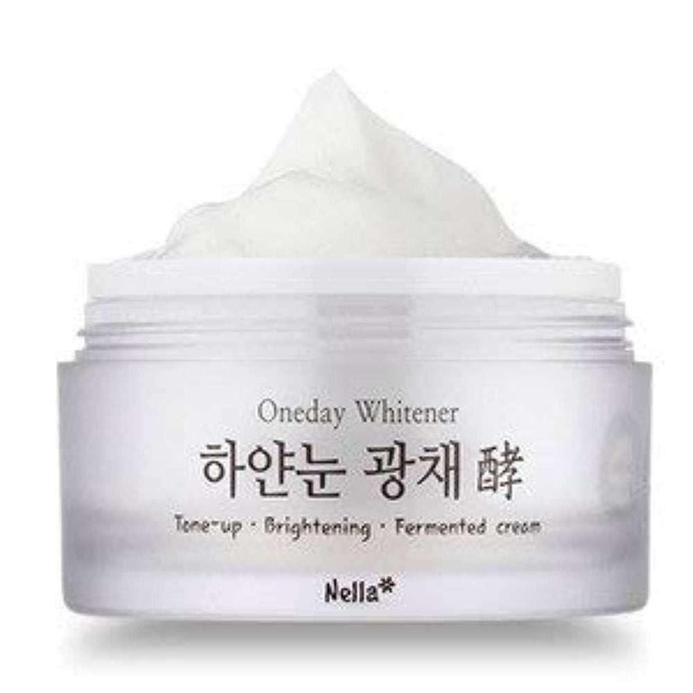 Nella Whitening Tone-Up Cream bottle-front showing branding for radiant skin.