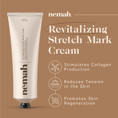 Nemah stretch mark cream belly application demonstrates gentle, skin-friendly massage.