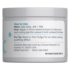 NeoCell Hyaluronic Acid Moisturizer on cheek demonstrates light, fast-absorbing daily use