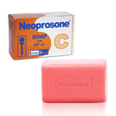 Neoprosone Skin Brightening Soap bar close-up highlighting brightening action with Vitamin C