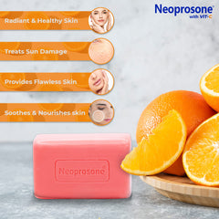 Shower scene with Neoprosone soap suggesting daily face and body use