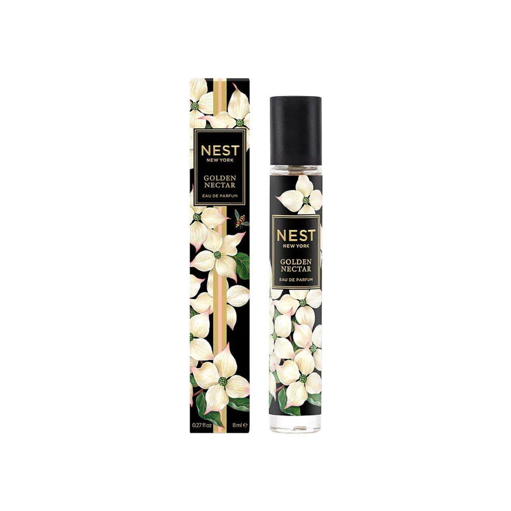 Nest New York Golden Nectar travel spray offers a portable fragrance option for on-the-go refreshment.