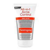 Neutrogena All-In-1 Acne Control scrub tube for clearer skin.