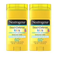 Neutrogena Beach Defense Kids Sunscreen Stick packaging for travel size protection