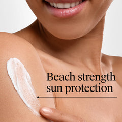 Neutrogena Beach Defense SPF 70 texture on skin appears light and fast absorbing.
