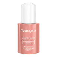 Neutrogena Bright Boost serum bottle close-up for brighter, even-looking skin