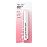 Neutrogena Healthy Lash + Brow Serum bottle front with biotin nourishment, focus on product design.