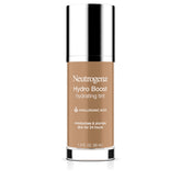 Neutrogena Hydro Boost Tint bottle close-up shows hydrating formula for dry skin and natural finish
