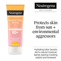 Close-up of Neutrogena sunscreen texture showing invisible finish on skin