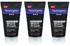 Neutrogena Men Sensitive Skin Shave Cream three-pack for a gentle, comfortable shave for sensitive skin