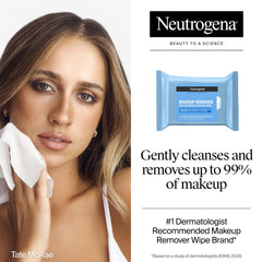 Neutrogena micellar cleansing wipes closeup, dissolves dirt and oil gently.