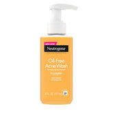 Neutrogena Oil-Free Acne Wash bottle showing pore cleansing action for clearer pores