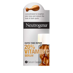 Neutrogena Rapid Tone Repair bottle with capsules for brightening skin tone.