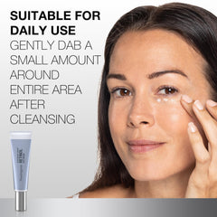 Neutrogena Rapid Wrinkle Repair Eye Cream dispenser close-up highlights smooth texture.