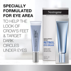 Neutrogena Rapid Wrinkle Repair Eye Cream packaging shown for easy daily routine.
