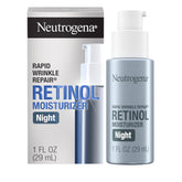 Neutrogena Rapid Wrinkle Repair Night bottle with pump for easy application and hydration.