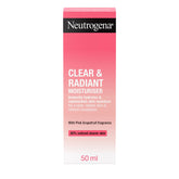 Neutrogena Refreshingly Clear oil-free moisturiser bottle front for radiant, non-greasy daily hydration.