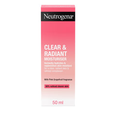 Neutrogena Refreshingly Clear oil-free moisturiser bottle front for radiant, non-greasy daily hydration.