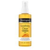 Neutrogena Soothing Clear Turmeric Mist bottle on a bathroom shelf for daily hydration.
