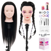 Neverland Beauty mannequin head with 50% real human hair for authentic practice texture.