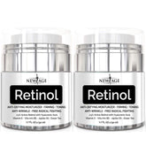 New Age Retinol Cream Neck Face with Hyaluronic Acid hydrates and smooths skin.