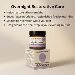 New Pacific Skincare Night Cream packaging highlighting clean, cruelty-free NZ formula