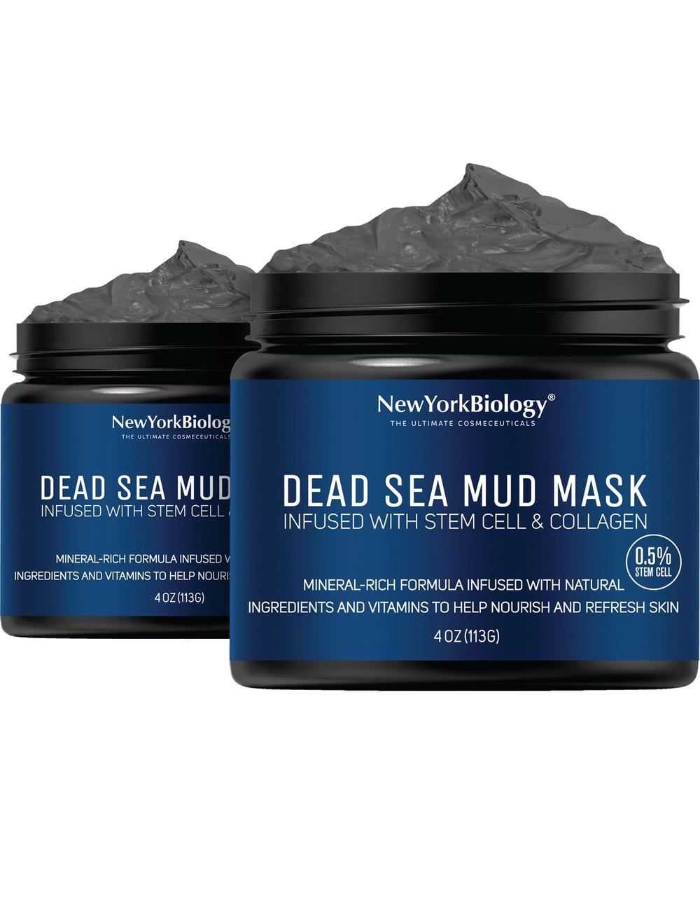 New York Biology Dead Sea Mud Mask face container highlights pore refinement and radiance.