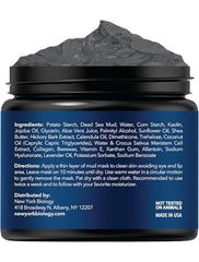 New York Biology mineral mud texture close-up highlighting cleansing minerals.