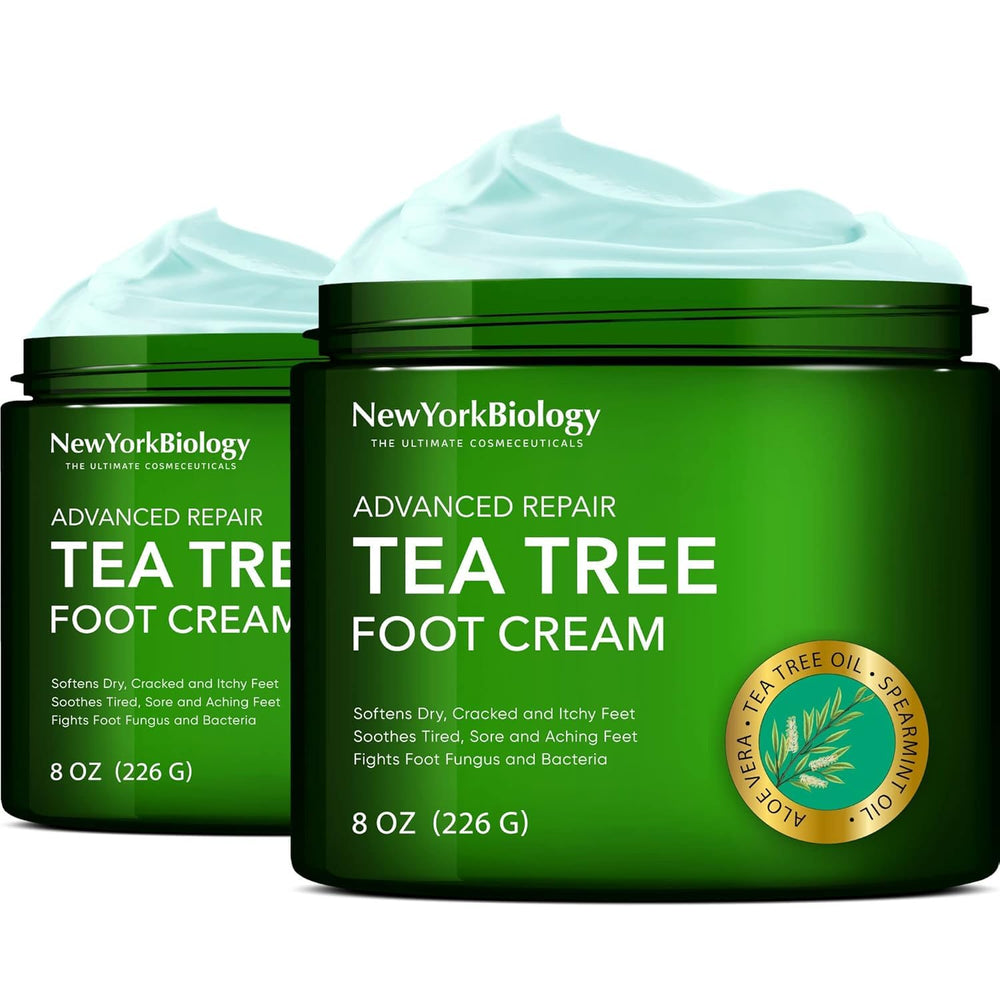 New York Biology Tea Tree Foot Cream eases dry feet for daily comfort.