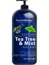 New York Biology Tea Tree Mint Body Wash bottle – refreshing cleanse for smoother skin