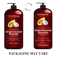 New York Biology conditioner pour demonstrates easy, controlled detangling.