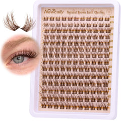 Newcally brown lash clusters packaging for easy storage and travel.